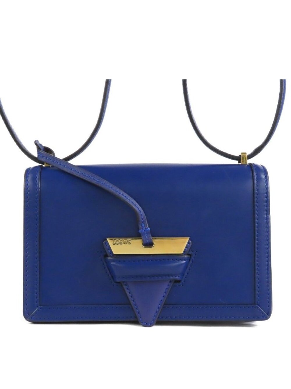 Loewe Barcelona Blue Leather Shoulder Bag 2-Way Clutch